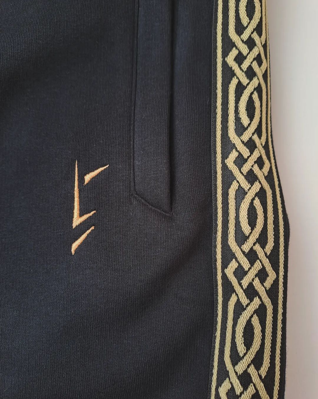 BLACK PANTS WITH CELTIC MOTIF